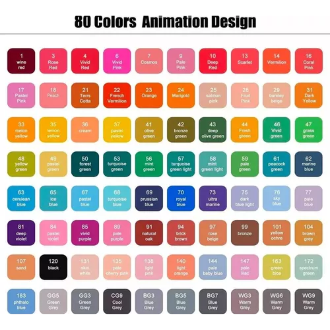 Set Marcadores 80 Piezas, Colores